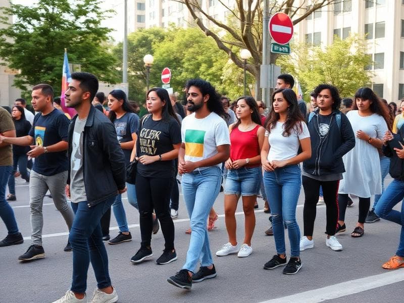Human chain awareness campaign